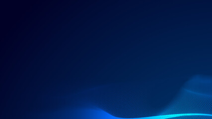 Dot blue wave light screen gradient texture background. Abstract  technology big data digital background. 3d rendering.