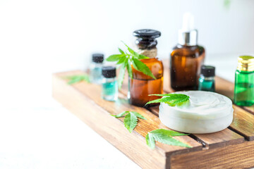 Essential oil and cosmetics made from medicinal cannabis.