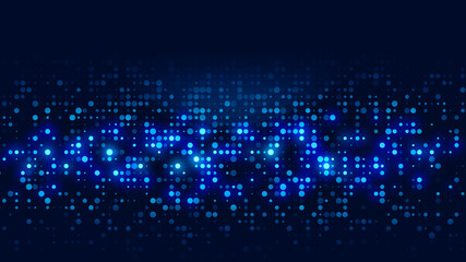 Dot blue pattern screen led light gradient texture background. Abstract  technology big data digital background. 3d rendering.