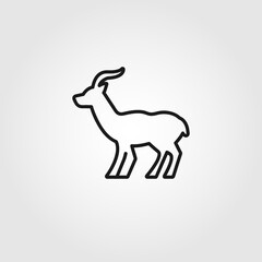 Antelope vector line icon on white background