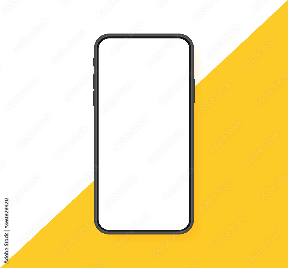 Wall mural Smartphone blank screen, phone mockup. New phone model. Template for infographics or presentation UI design interface