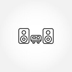 sound system line icon. music Center line icon