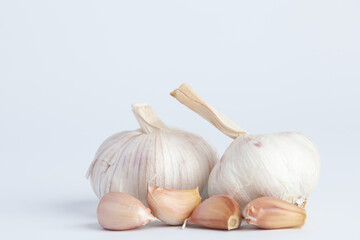Garlic on a white background