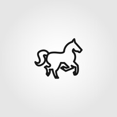 horse vector line icon on white background