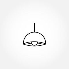 Chandelier line icon on white background