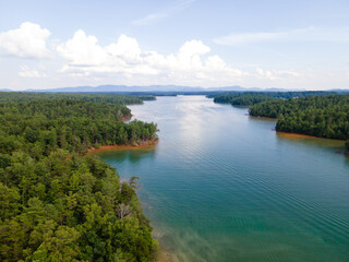 Fototapeta na wymiar Aerial View of Lake James, North Carolina
