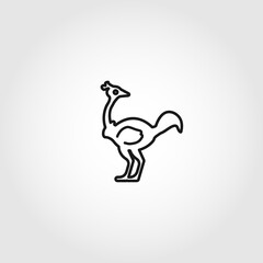 ostrich vector line icon on white background