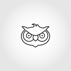 owl vector line icon on white background