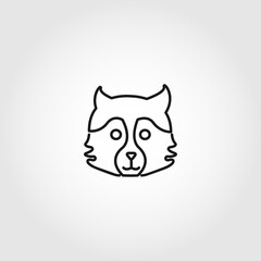 wolf vector line icon on white background