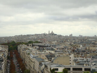 Fototapeta na wymiar Panorama of Paris from Arc de Triomphe, 2011 (17)