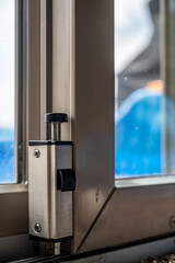 Push locking mechanism for sliding glass door hardware security