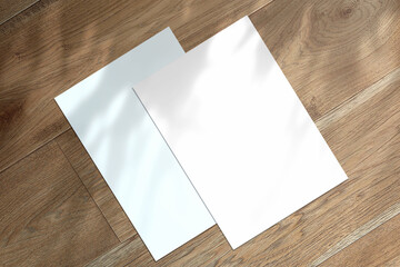 Multipurpose A4 format white letterheads minimalist flat lay Mockup