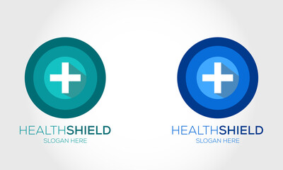 Obraz premium Health Shield Logo Design, Medical Logo Design