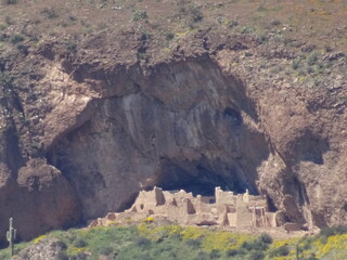 Fototapeta na wymiar Old Ruins in side of Mountain