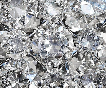 Diamond texture close-up and kaleidoscope.