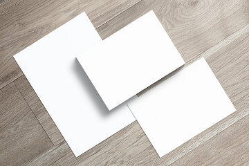 Multipurpose blank cards minimalist flat lay Mockup