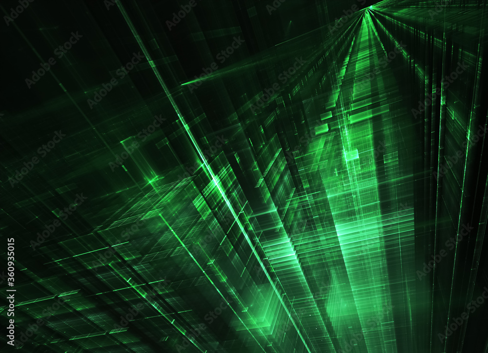 Poster fractal background for use in creativity and design projects. technological fractal. abstract 3d ill