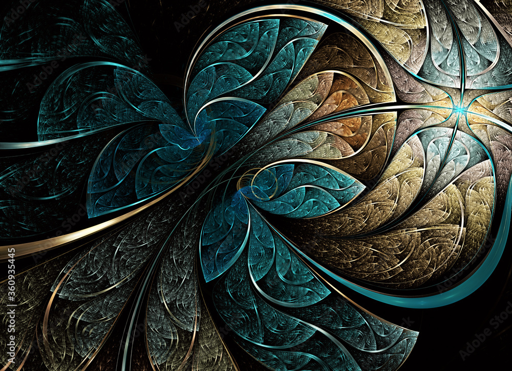 Poster abstract color dynamic background with lighting effect. fractal art