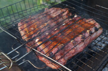 grilled meat on the grill