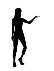 Fototapeta premium Cute young girl in standing pose wearing casual clothes cartoon character fashion female model design flat vector illustration isolated on white background