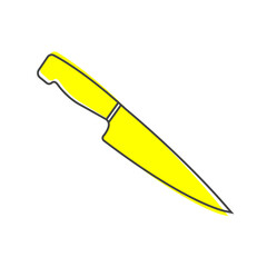 Vector icon knife cartoon style on white isolated background.