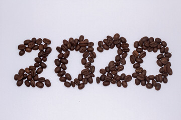 coffee beans on white background