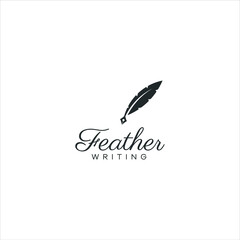 Feather pen logo vector graphic premium download