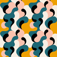 Obraz premium Modern vector pattern with multicolor abstract shapes. Colorful abstract background.