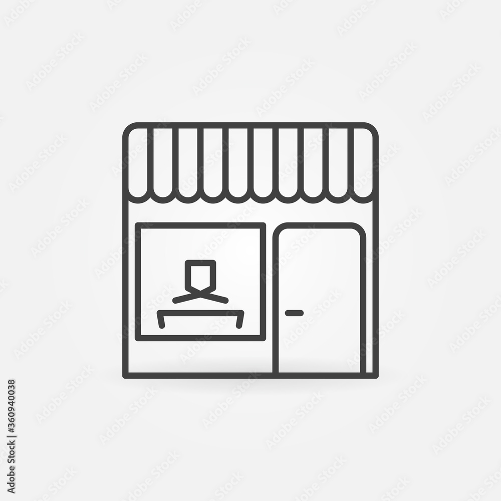 Poster work from cafe vector concept icon or symbol in thin line style