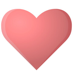 Pink heart illustration isolated.
