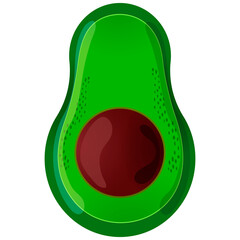Avocado simple style image. Isolated illustration avocado.