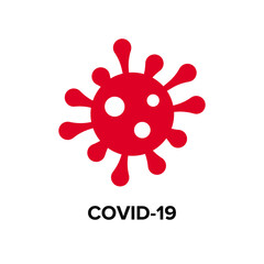 Vector illustration of a dangerous virus - Coronavirus (Covid-19). Pandemic, global danger and quarantine. Virus vector logo design. Simple vector illustration of a coronavirus. Logo design.