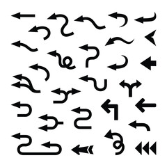 Set of Arrow Left isolated on white background, Arrow left icon, Arrow vector collection. Arrow set icon vector design illustrations