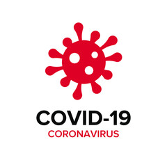 Vector illustration of a dangerous virus - Coronavirus (Covid-19). Pandemic, global danger and quarantine. Virus vector logo design. Simple vector illustration of a coronavirus. Logo design.