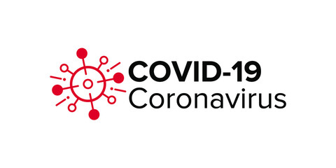 Vector illustration of a dangerous virus - Coronavirus (Covid-19). Lettering concept for typography. Pandemic, global danger and quarantine. Logo design. Save your life from the virus.