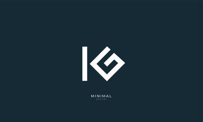 Alphabet letter icon logo KG 