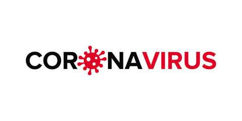 Vector illustration of a dangerous virus - Coronavirus (Covid-19). Lettering concept for typography. Pandemic, global danger and quarantine. Logo design. Save your life from the virus.