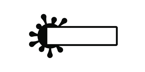 The concept of the inscription and drawing of the virus for typography with an empty place for text. Coronavirus (Covid-19). Vector logo design. Dangerous virus all over the world. Worldwide epidemic 