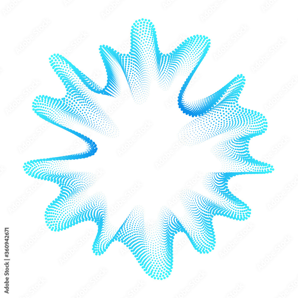 Aufkleber abstract figure made of particles. movement in a virtual world.