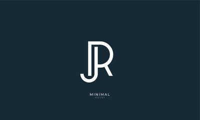 Alphabet letter icon logo RJ or JR