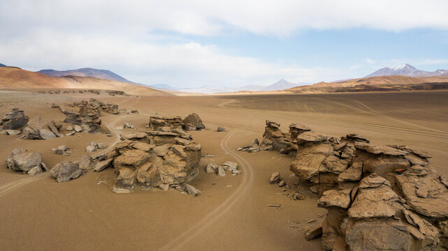 Siloli desert &ndash; Bolivia. Desert with beautiful rock formations in Bolivia