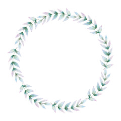 Watercolor Hand drawn Floral Frame Wedding Invitation Birthday card