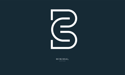 Alphabet letter icon logo CB or BC