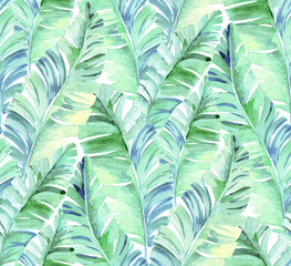 Seamless Banana leaf wallpaper.  - 360944611
