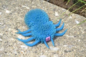A Squishy Blue Old Spider Toy