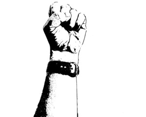 Fist with Apple watch on
