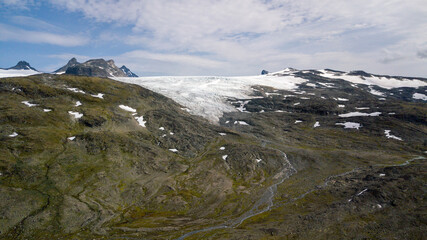 Glacier en Norvège par drone