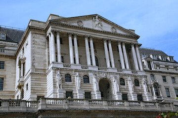Fototapeta premium Bank of England, the government's central bank, London, England,