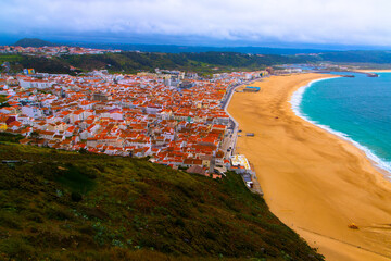 beautiful seaside resort of Nazare in Portugal