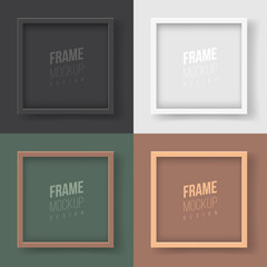 Frame mockup. Vector flat illustration. A collection of simple elegant frames for your design.